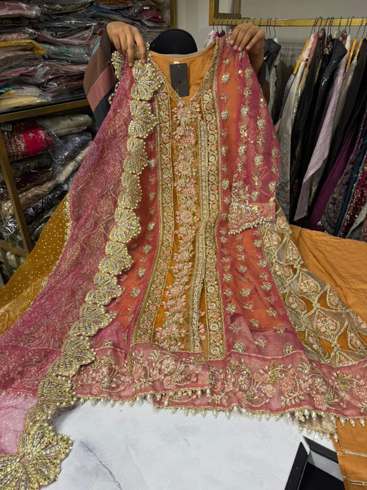 Purple Heavy Embroidered Suit